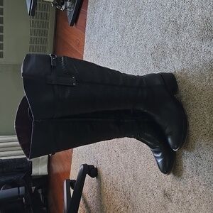 Franco Sarto Colt Wide Calf Knee High Boot Color: Black Leather Size: 7.5 M